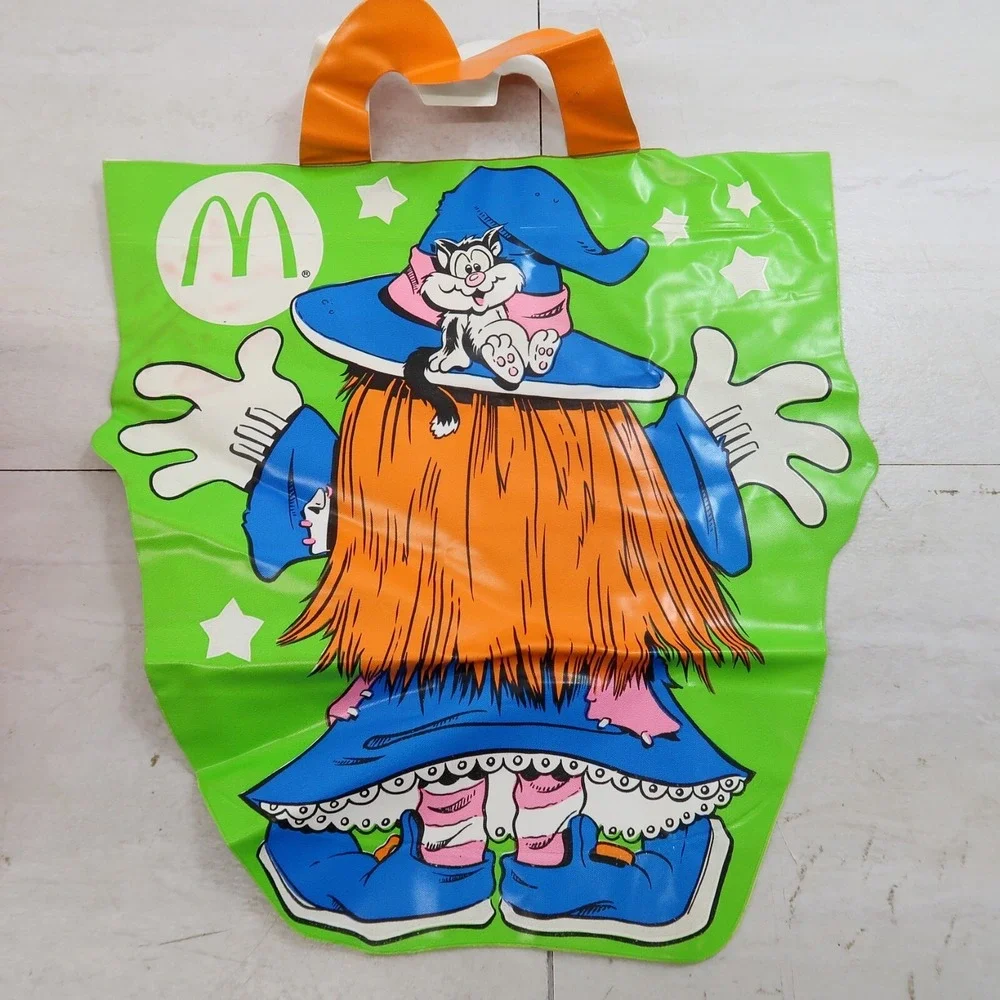 Vintage McDonalds Happy Meal Red Plastic Lunch Box Case 1988  Halloween Meal Bag